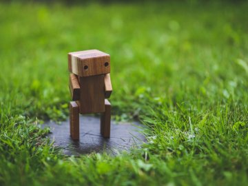 robot in gras