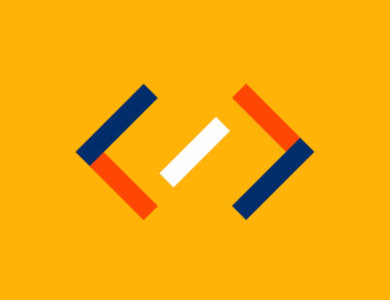 illustratie blokje code geel